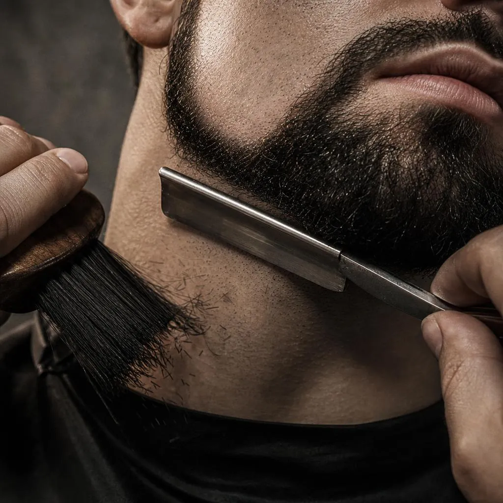 Navaja perfilando una barba
